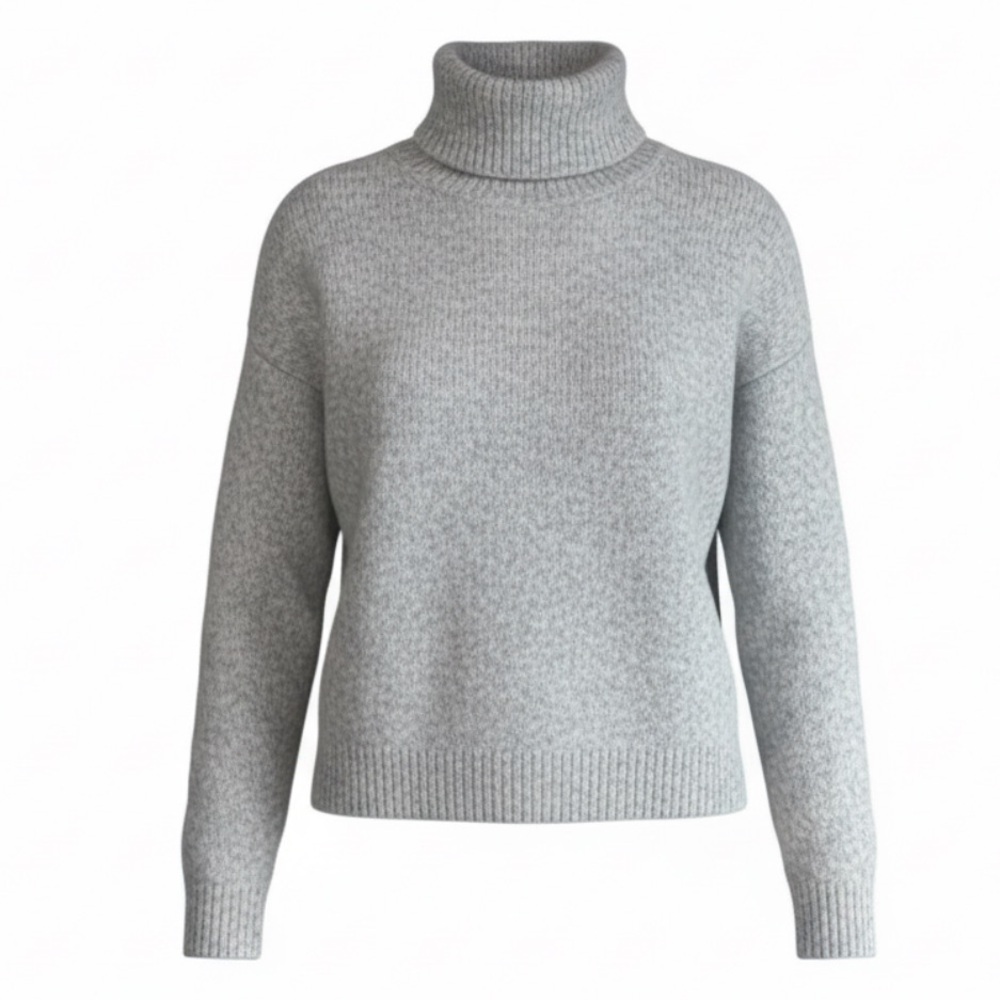 For The Republic Alpaca Blend Turtleneck Sweater Coastal Loose Drop Shoulder XS